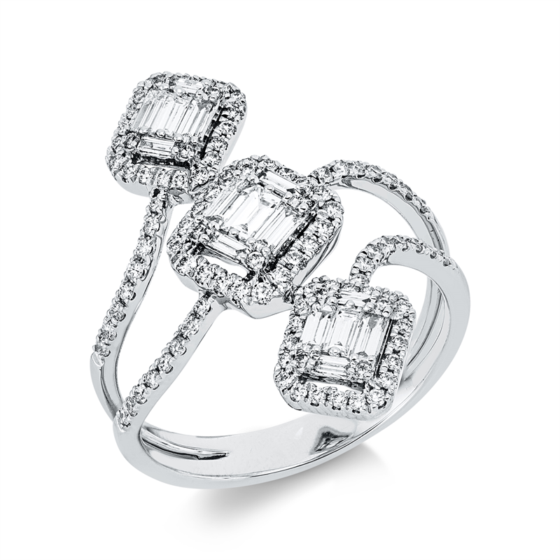 Baguette Illusion Ring Weißgold 18kt 0,76ct