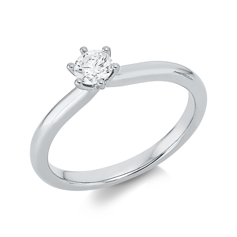 Solitaire Ring Weißgold 14kt 0,3ct