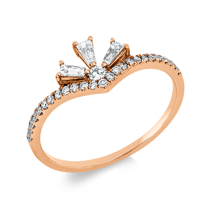Baguette Ring Rotgold 18kt 0,27ct