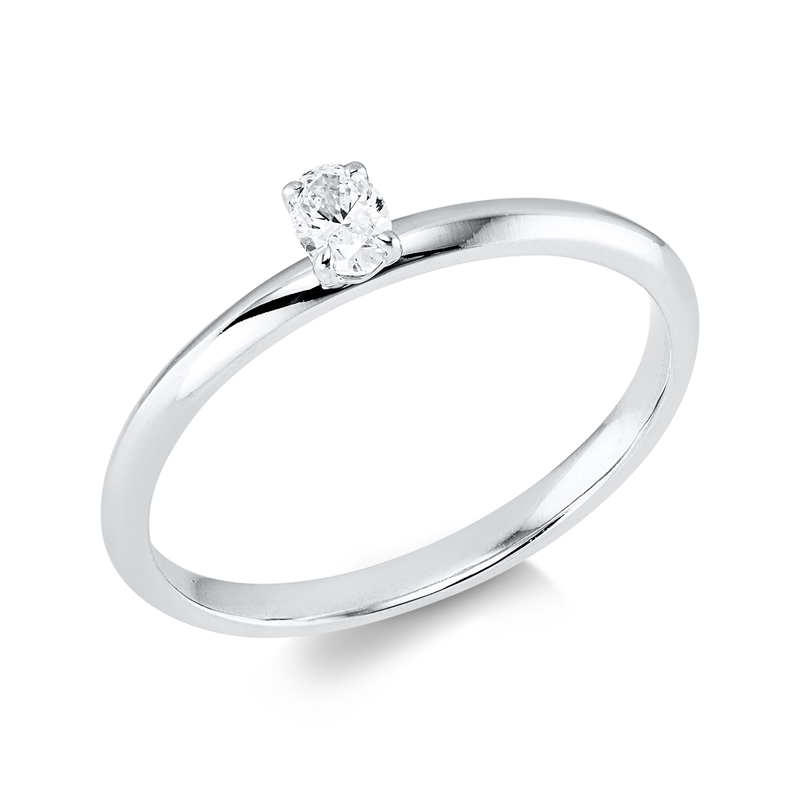 Solitaire Ring Weißgold 18kt 0,14ct