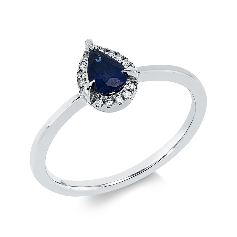 Farbstein Classic Ring Weißgold 18kt 0,04ct