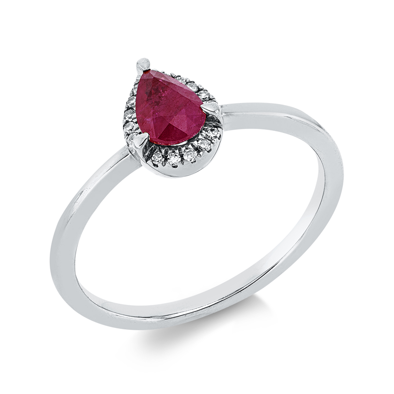 Farbstein Classic Ring Weißgold 18kt 0,04ct