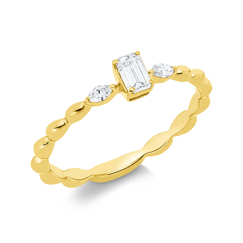 Solitaire mit Besatz Ring Weißgold 18kt 0,29ct