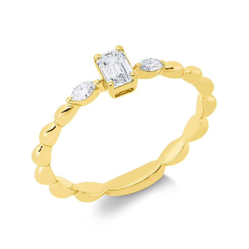 Solitaire mit Besatz Ring Weißgold 18kt 0,34ct