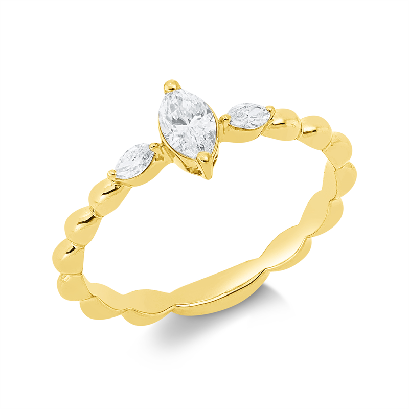 Solitaire mit Besatz Ring Weißgold 18kt 0,31ct