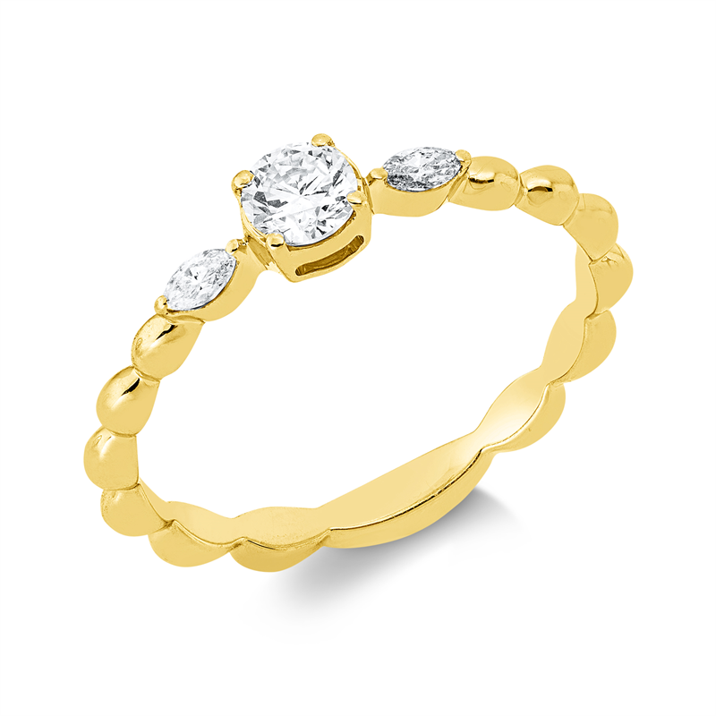 Solitaire mit Besatz Ring Weißgold 18kt 0,3ct