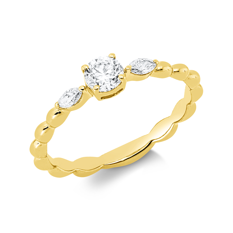 Solitaire mit Besatz Ring Weißgold 18kt 0,39ct