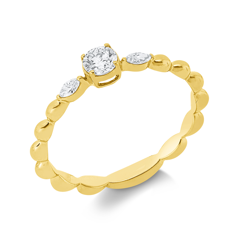 Solitaire mit Besatz Ring Weißgold 18kt 0,27ct