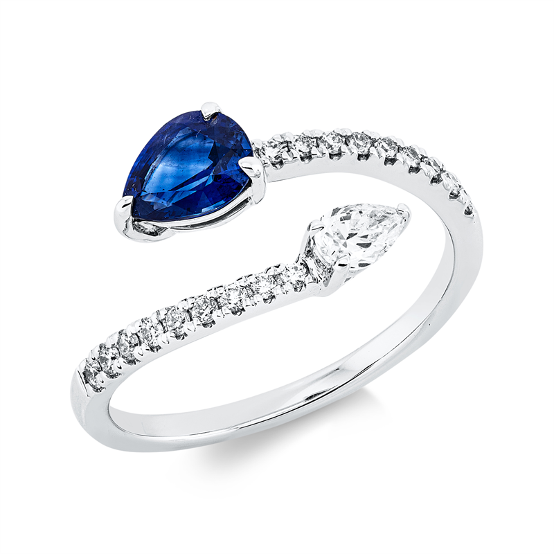 Farbstein Classic Ring Weißgold 18kt 0,35ct