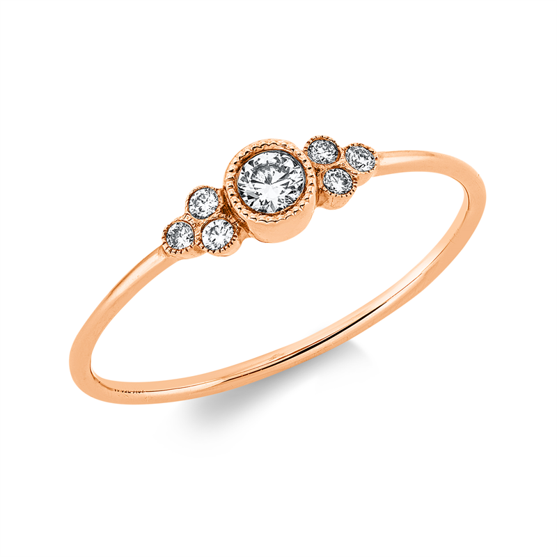 Modern Woman Ring Rotgold 18kt 0,12ct