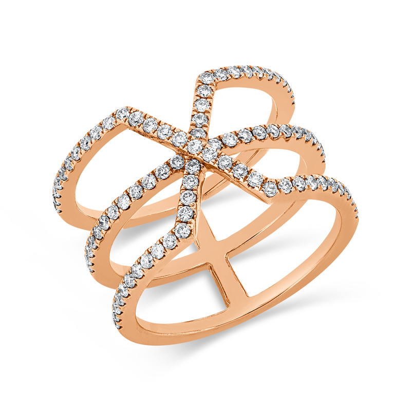 Modern Woman Ring Rotgold 18kt 0,57ct