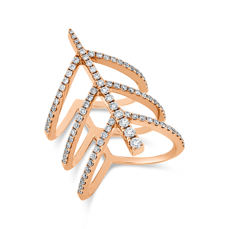 Modern Woman Ring Rotgold 18kt 0,69ct