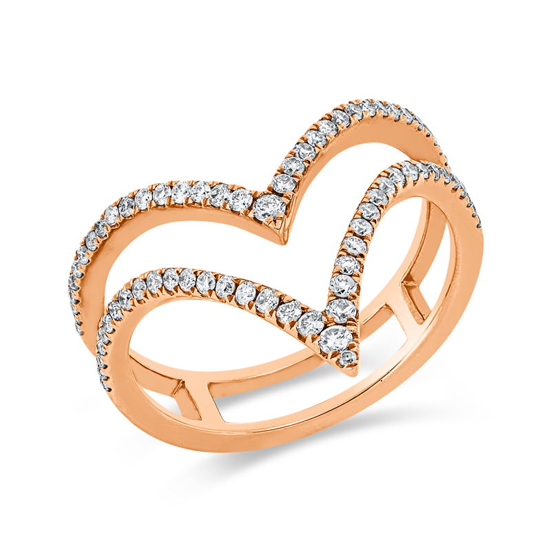 Modern Woman Ring Rotgold 18kt 0,36ct