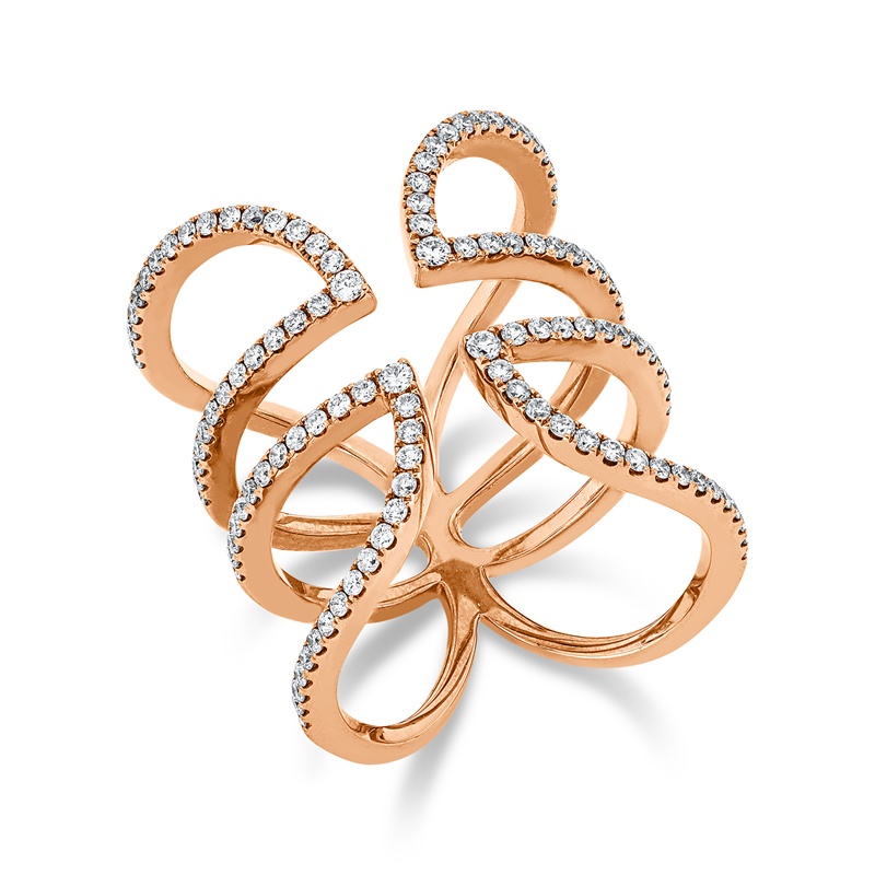 Modern Woman Ring Rotgold 18kt 0,63ct