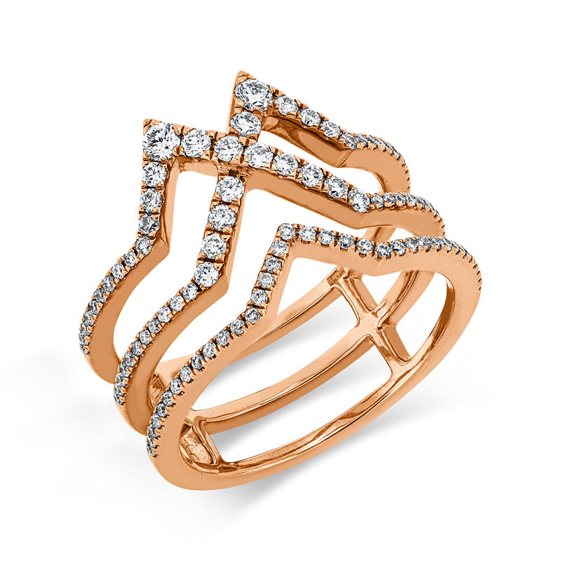 Modern Woman Ring Rotgold 18kt 0,49ct