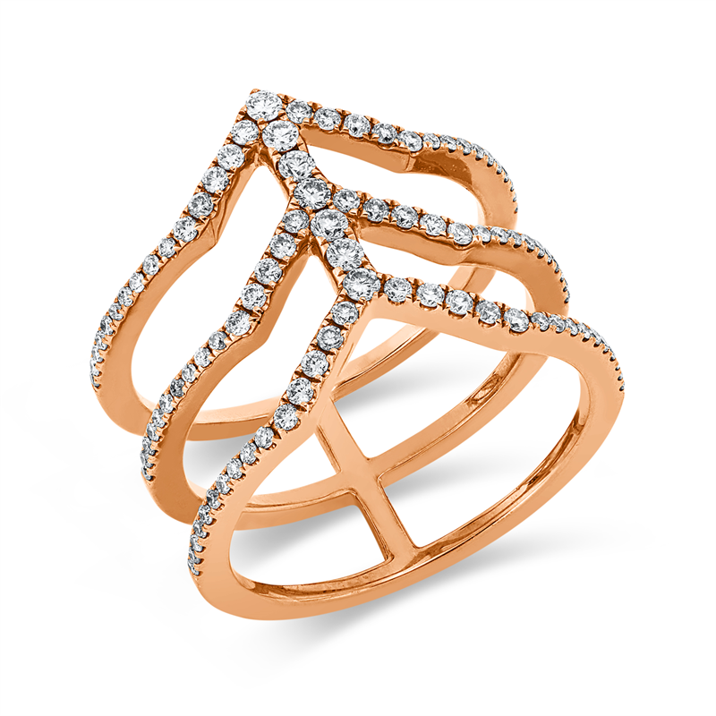 Modern Woman Ring Rotgold 18kt 0,47ct