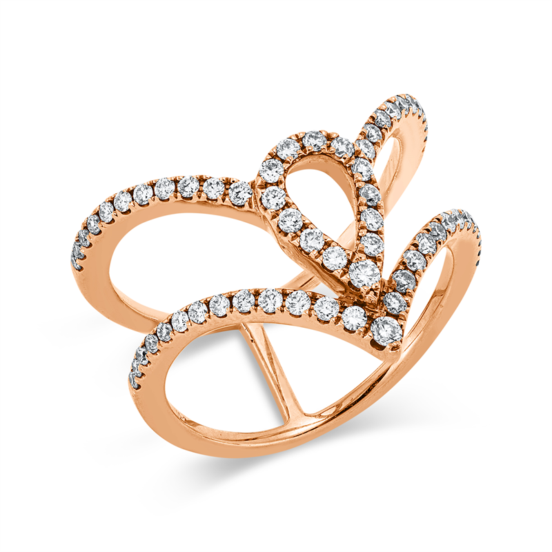 Modern Woman Ring Rotgold 18kt 0,51ct