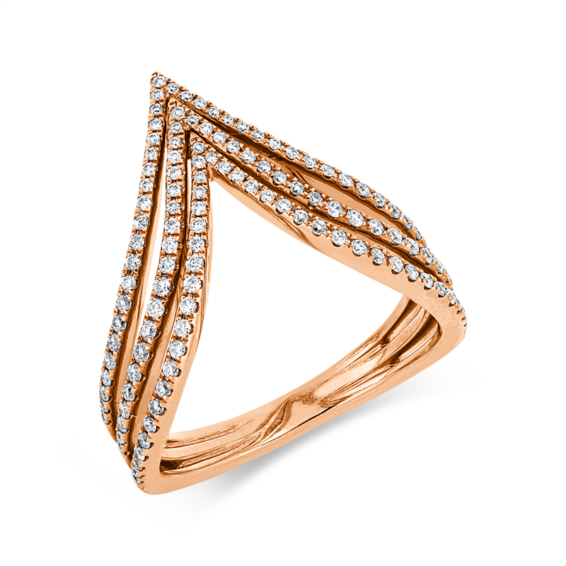 Modern Woman Ring Rotgold 18kt 0,49ct