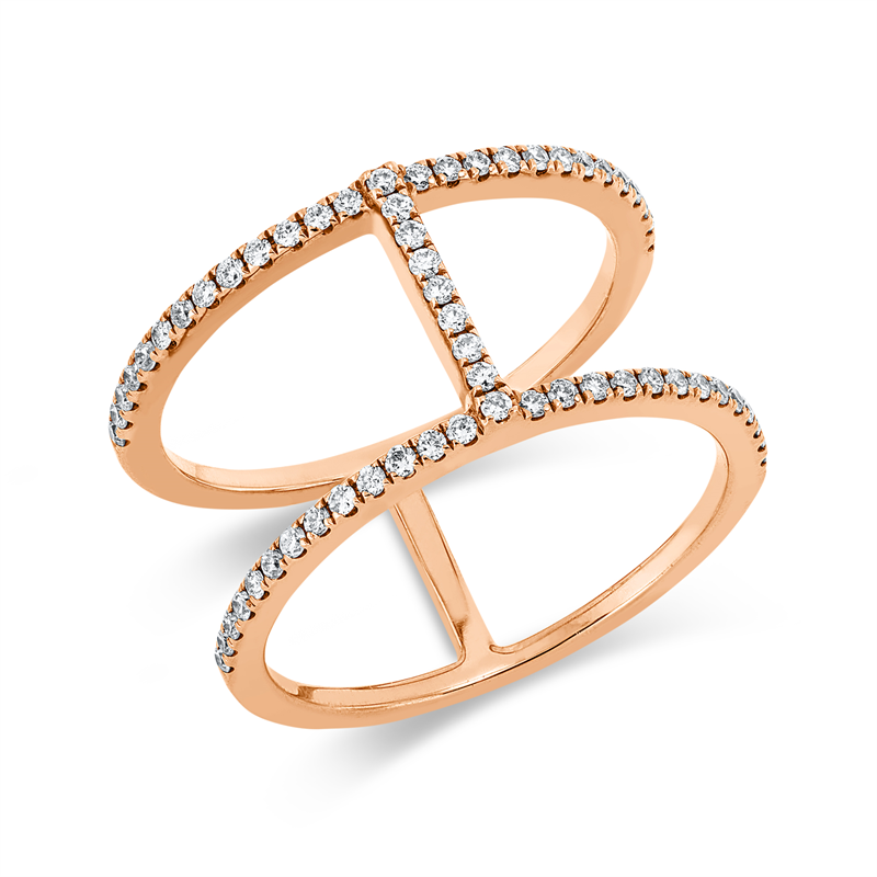 Modern Woman Ring Rotgold 18kt 0,31ct