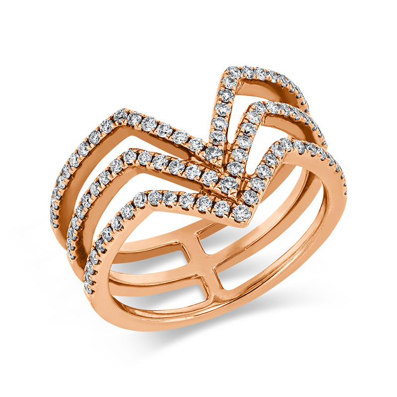 Modern Woman Ring Rotgold 18kt 0,51ct