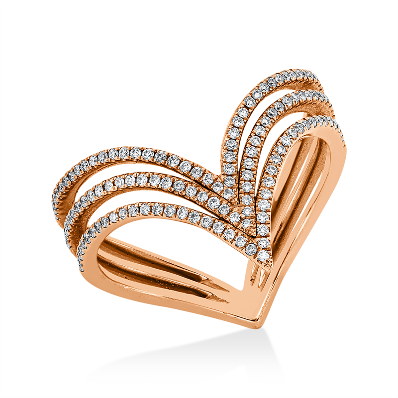 Modern Woman Ring Rotgold 18kt 0,31ct