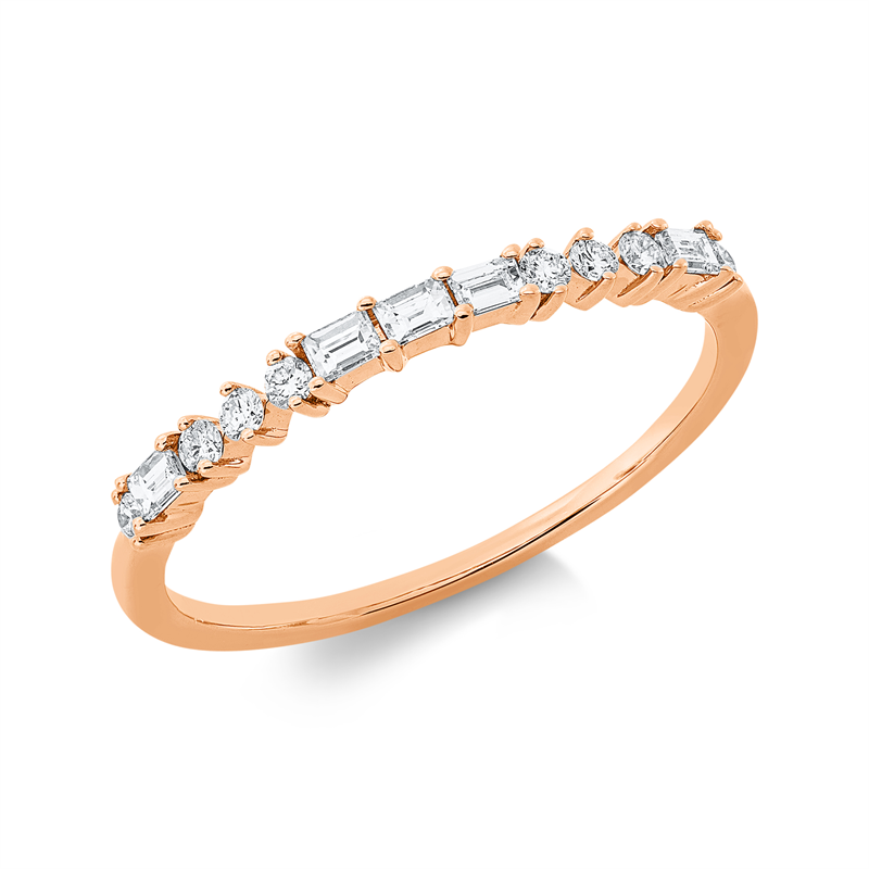 Baguette Ring Rotgold 18kt 0,25ct