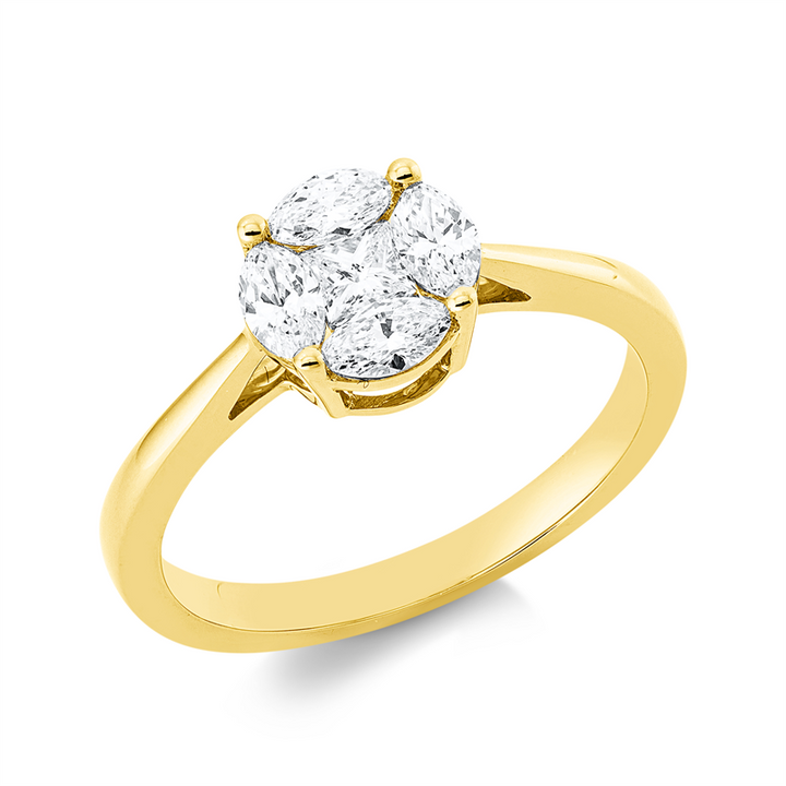 Baguette Illusion Ring Gelbgold 18kt Ref-1IZ36