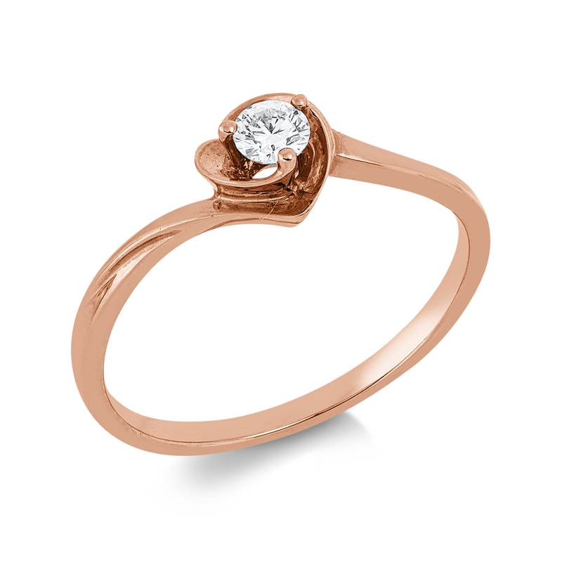 Solitaire Ring Rotgold 18kt 0,13ct