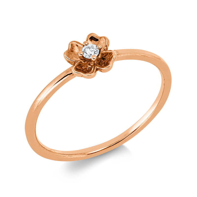Solitaire Ring Rotgold 18kt 0,03ct