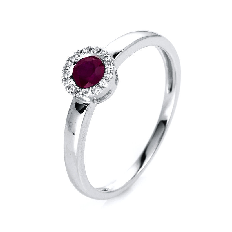 Farbstein Classic Ring Weißgold 14kt 0,06ct