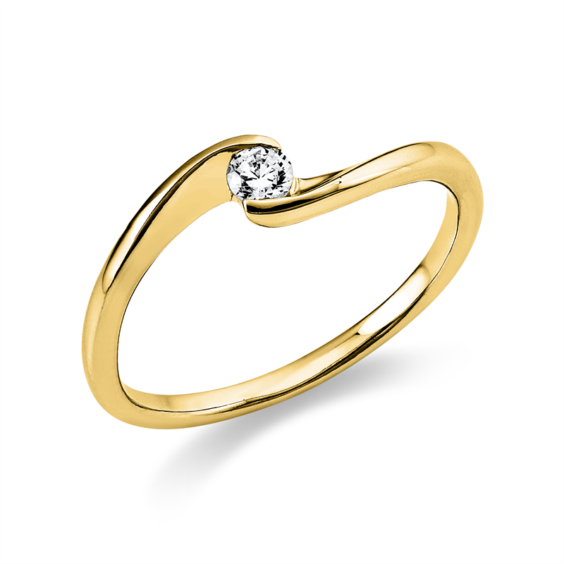 Solitaire Ring Gelbgold 14kt 0,1ct