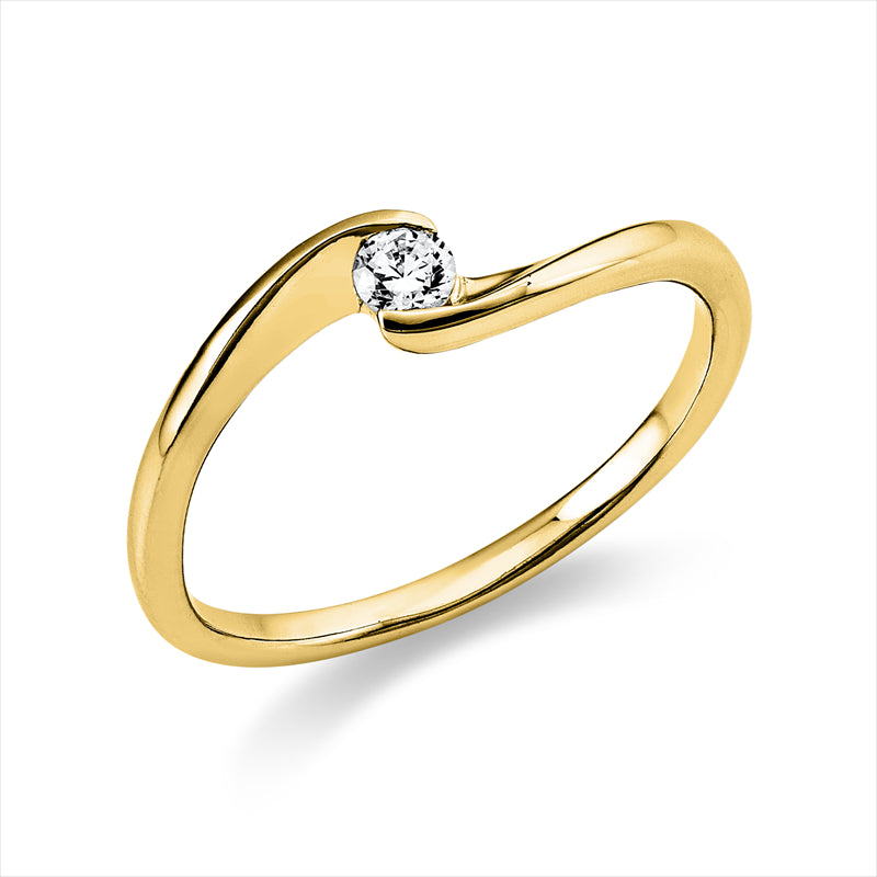 Solitaire Ring Gelbgold 14kt 0,1ct