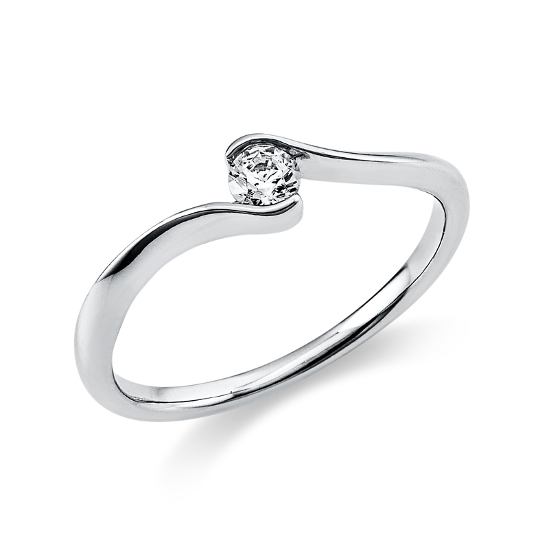 Solitaire Ring Weißgold 18kt 0,15ct