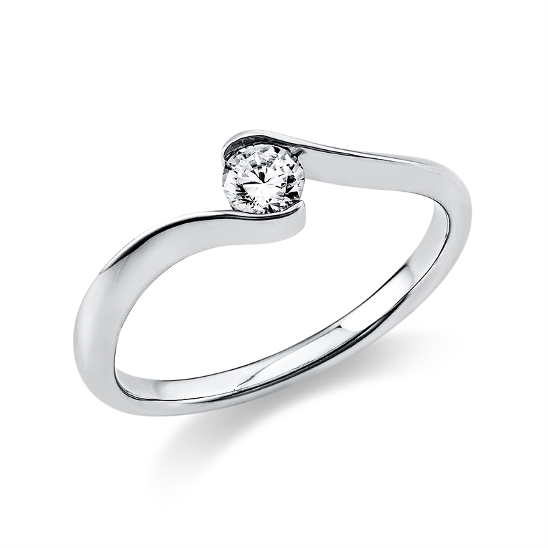 Solitaire Ring Weißgold 18kt 0,2ct
