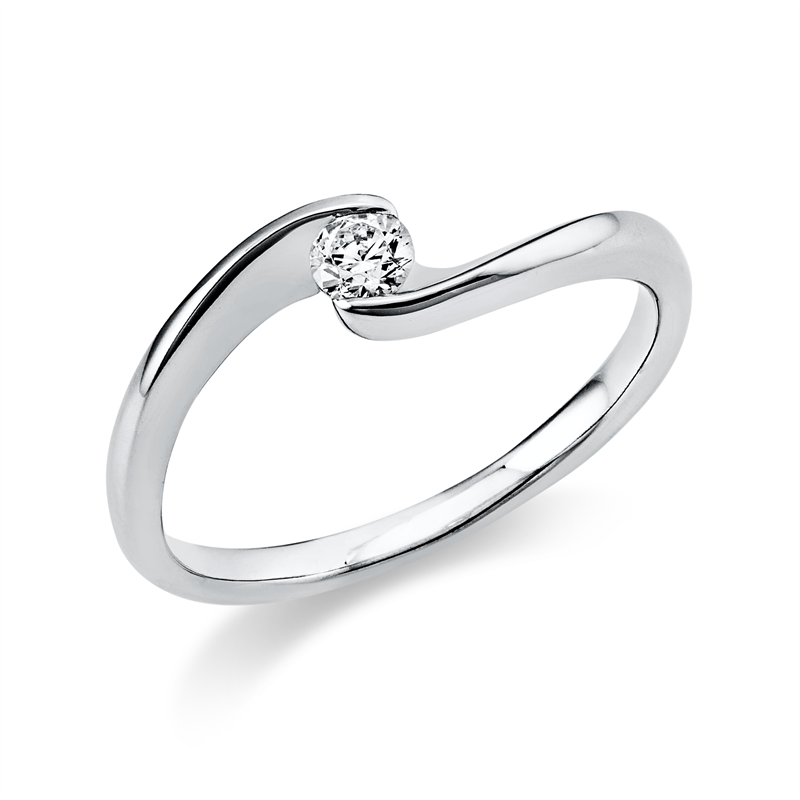 Solitaire Ring Weißgold 18kt 0,15ct