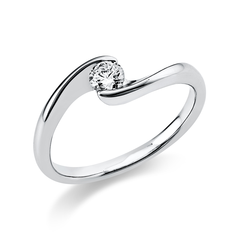 Solitaire Ring Weißgold 18kt 0,2ct