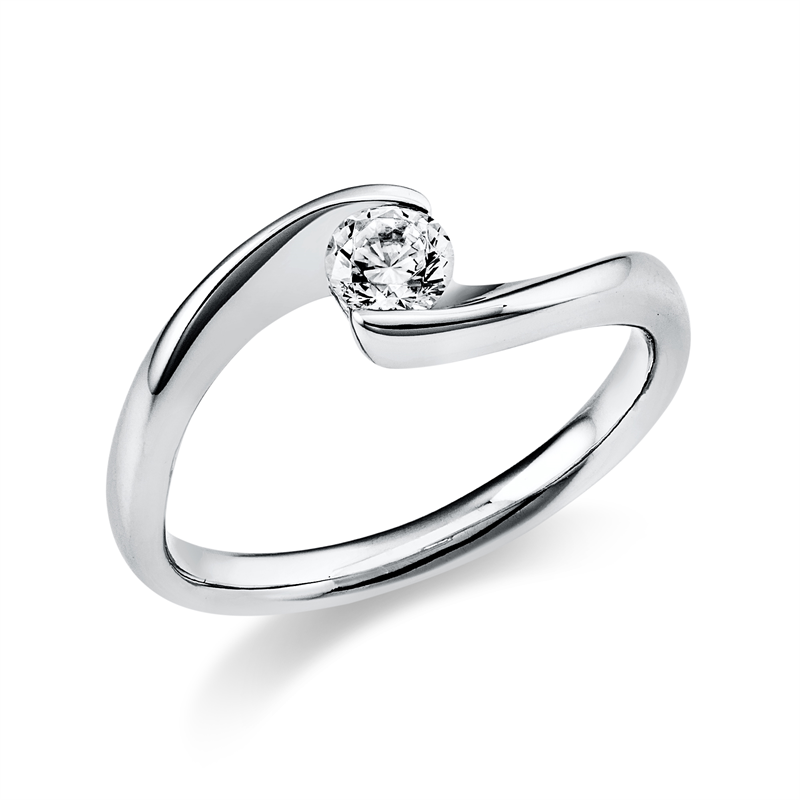 Solitaire Ring Weißgold 18kt 0,25ct