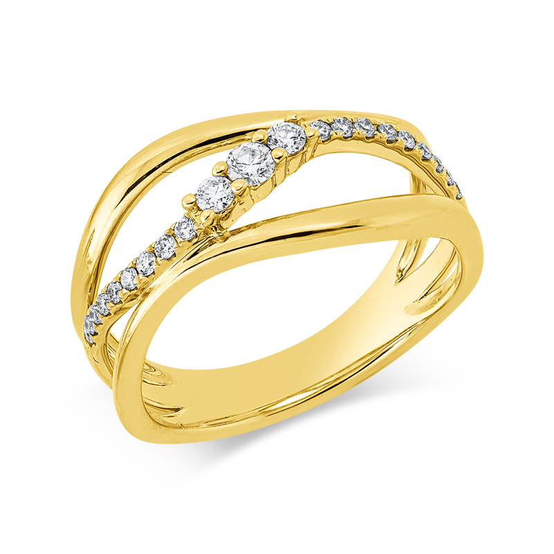Modern Woman Ring Gelbgold 14kt 0,22ct