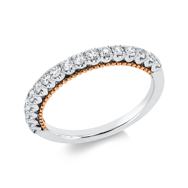 Memoire halb Ring Weißgold / Rotgold 18kt 0,45ct