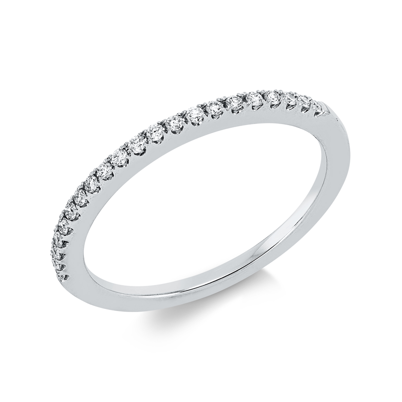 Memoire halb Ring Weißgold 18kt 0,12ct