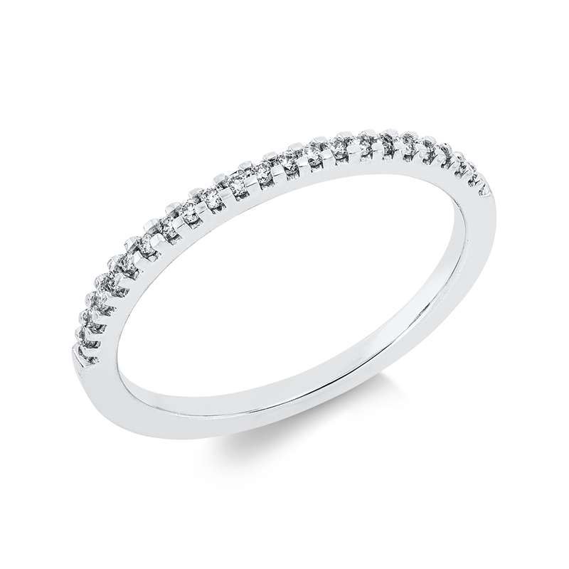Memoire halb Ring Weißgold 18kt 0,14ct