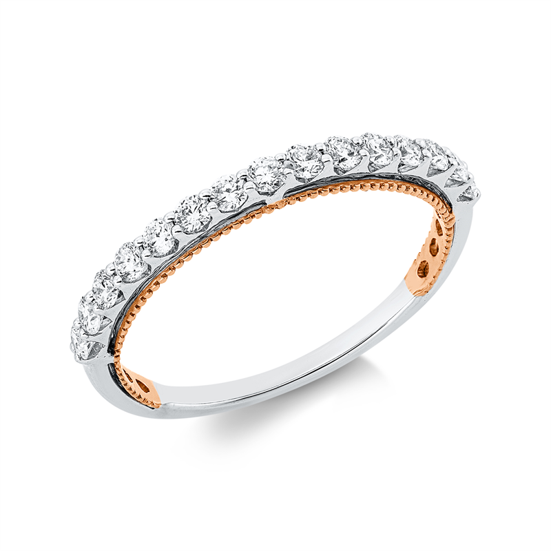 Memoire halb Ring Weißgold / Rotgold 18kt 0,4ct