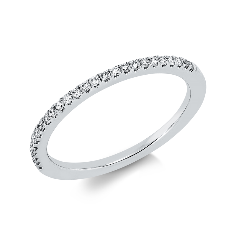 Memoire halb Ring Weißgold 18kt 0,16ct