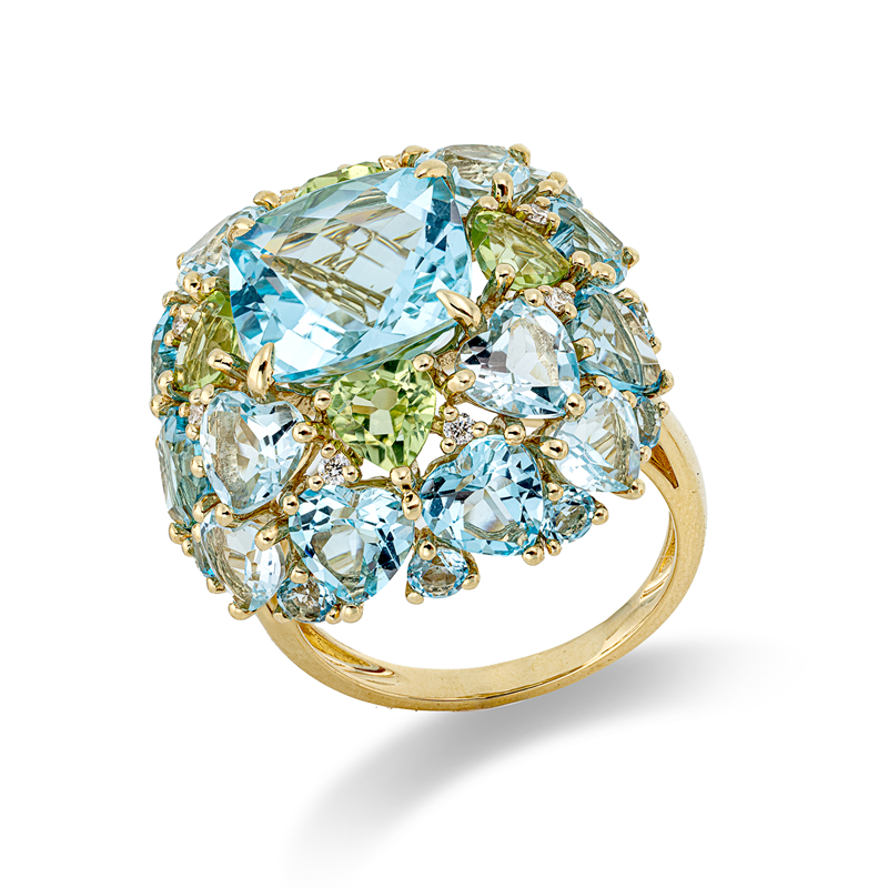 Farbstein Fashion Ring Gelbgold 18kt 0,1ct