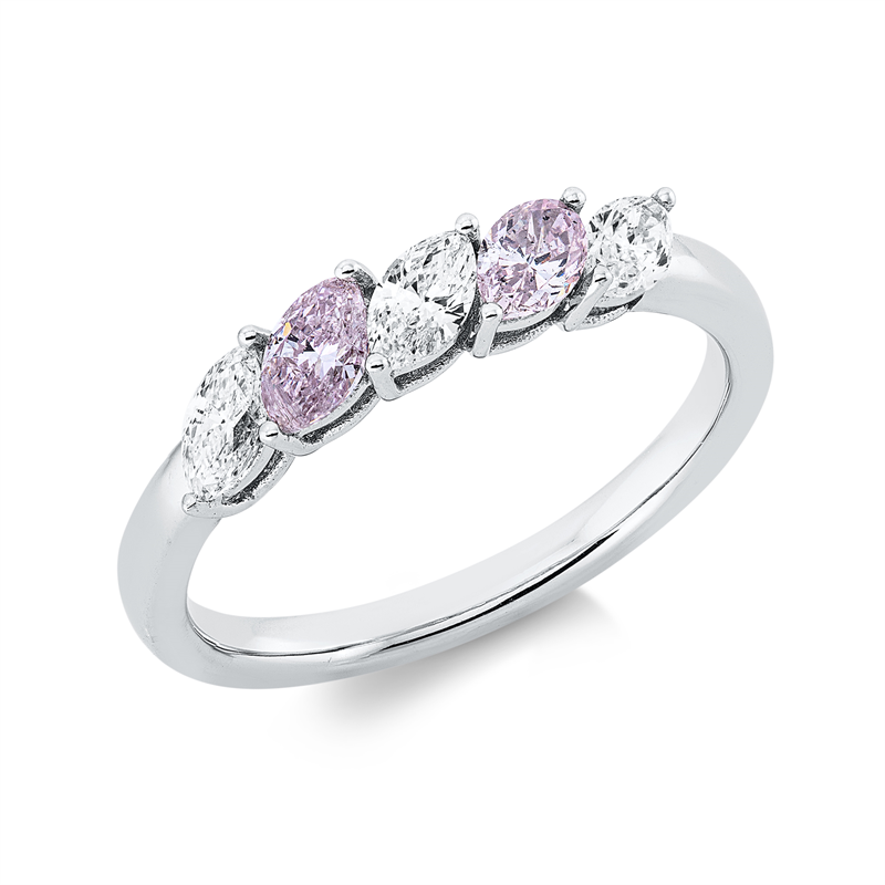 Farbiger Diamant Ring Weißgold 18kt Ref-1JB68