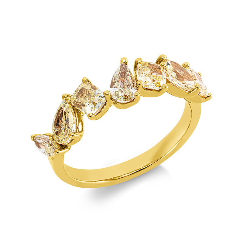 Farbiger Diamant Ring Gelbgold 18kt 2,01ct