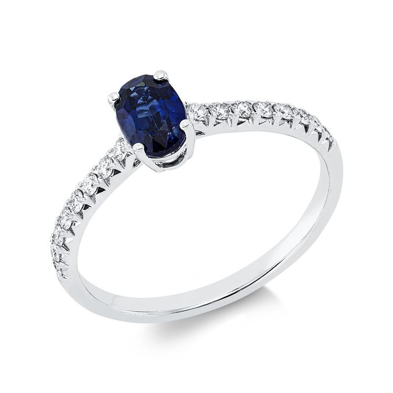 Farbstein Classic Ring Weißgold 18kt 0,18ct