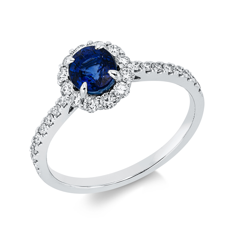 Farbstein Classic Ring Weißgold 18kt 0,37ct