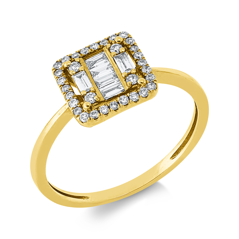 Baguette Illusion Ring Gelbgold 18kt 0,3ct