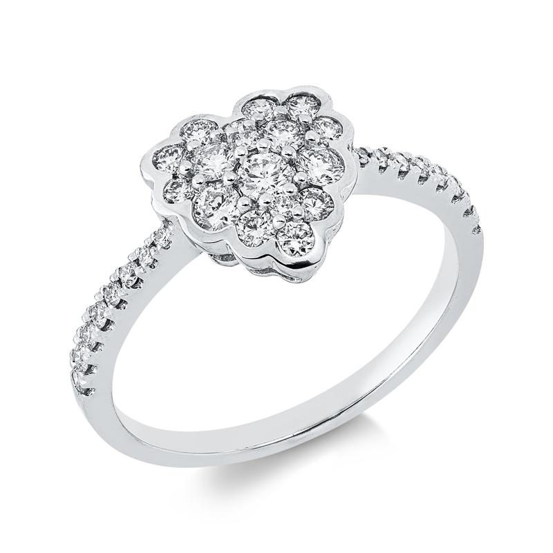 Herz Ring Weißgold 18kt 0,52ct